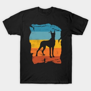 Great Dane Distressed Vintage Retro Silhouette T-Shirt